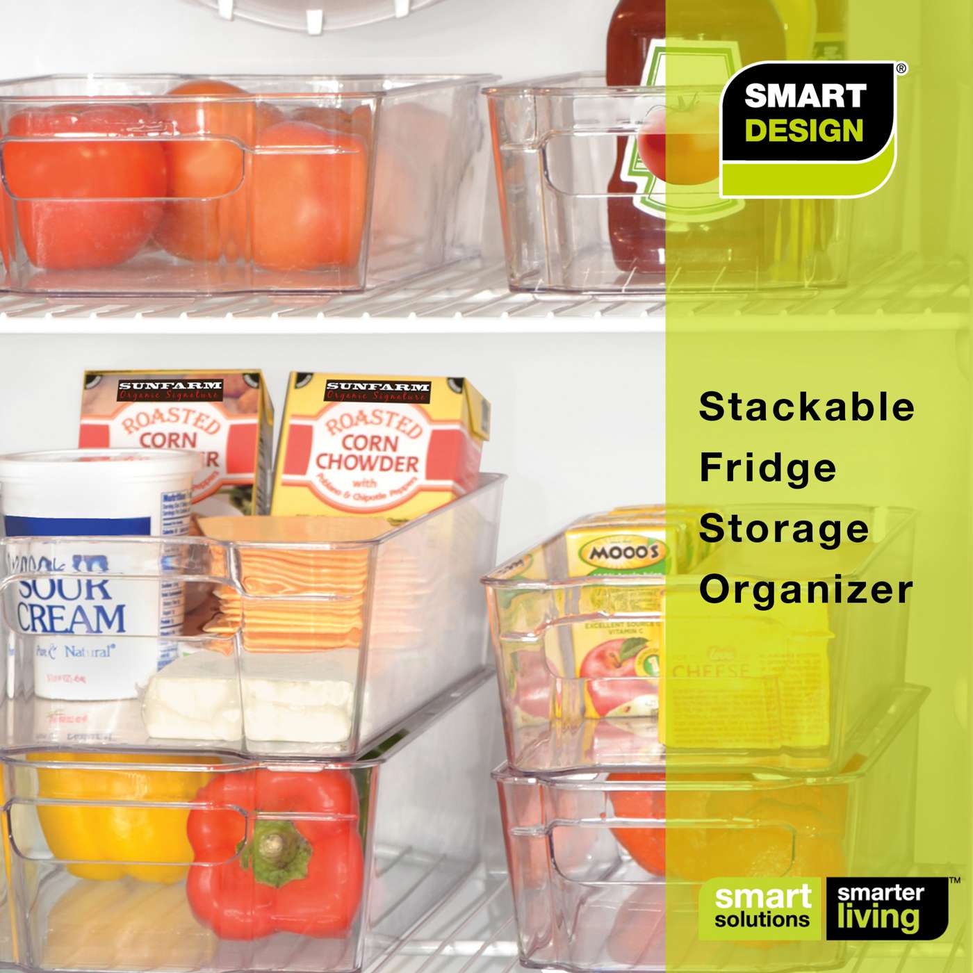 Smart Design Dazz Stackable Medium Refrigerator Bin; image 3 of 6