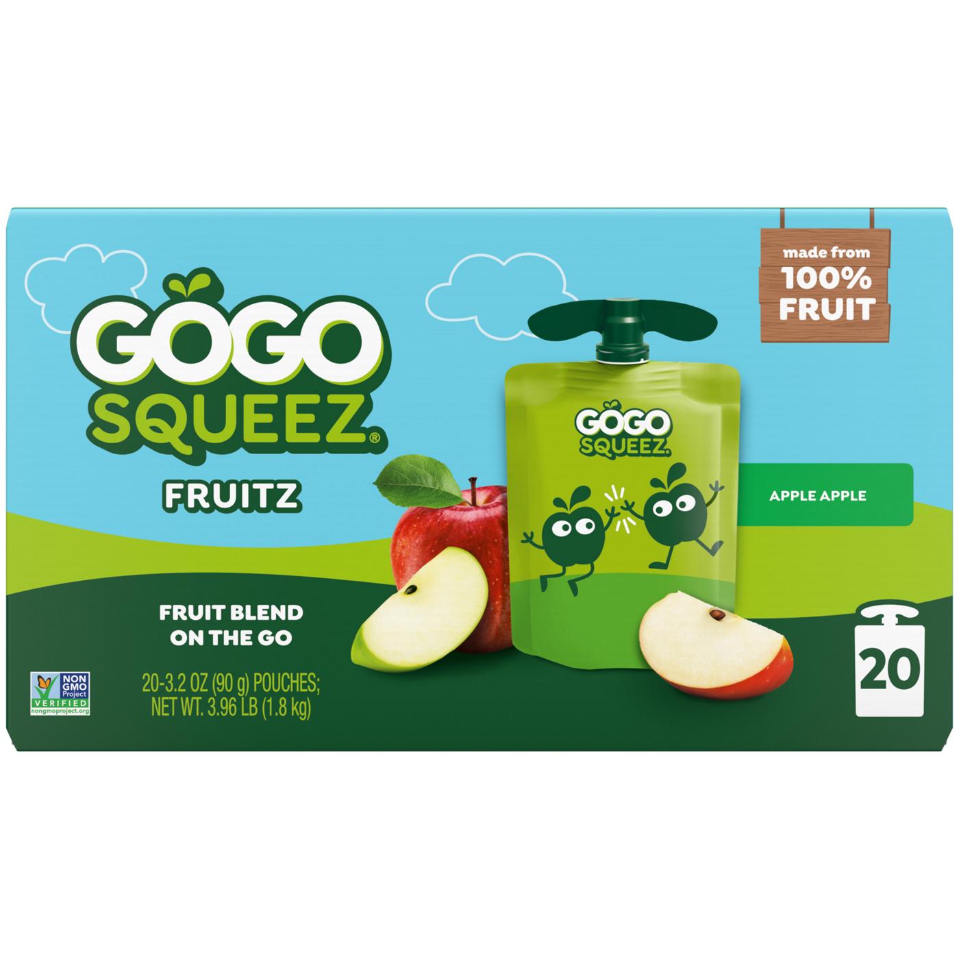 GoGo squeeZ No Sugar Added Apple Applesauce & Fruit Puree Pouches; image 1 of 9