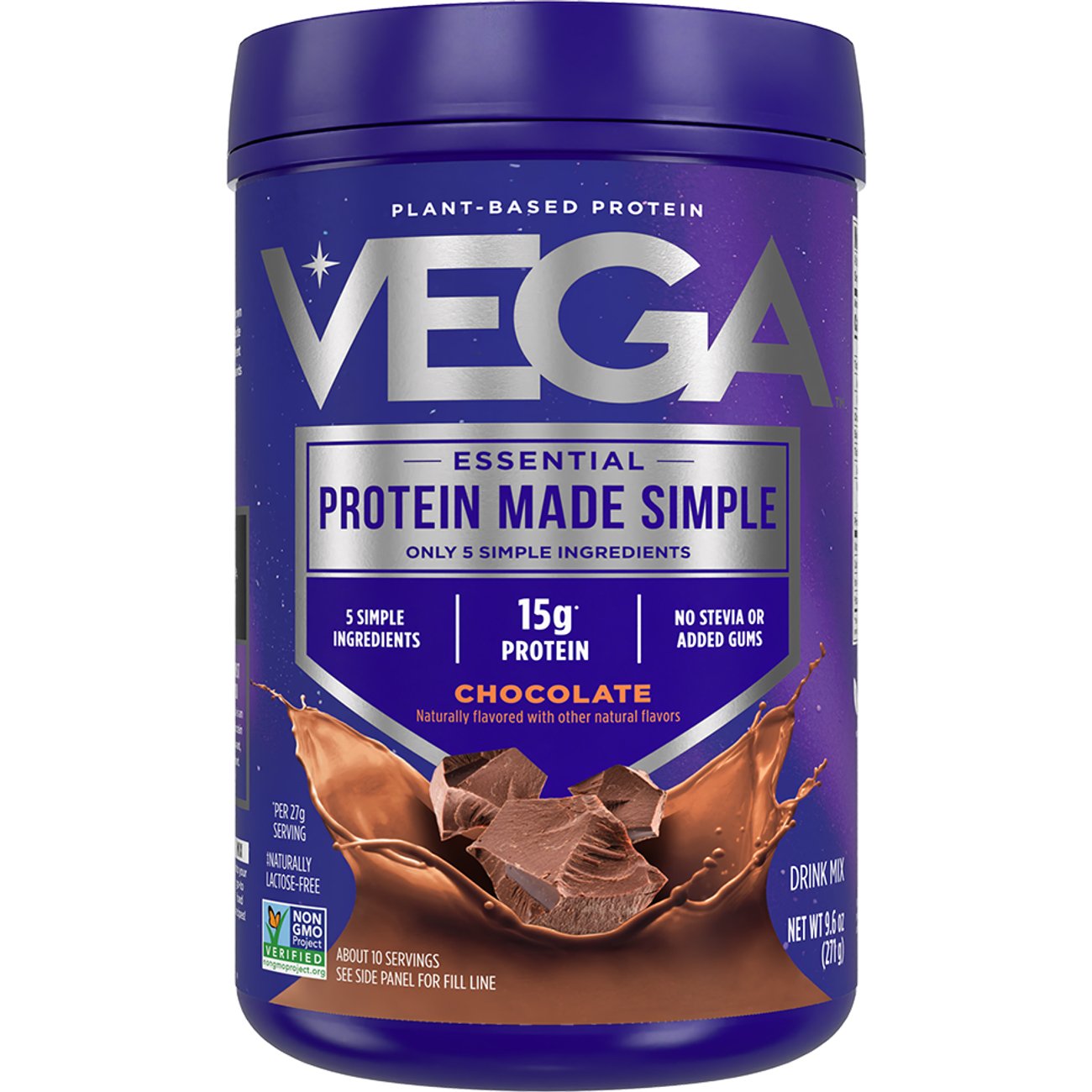 Vega Protein Made Simple Plant-Based 15g Protein Powder - Dark Chocolate, 9.6 oz