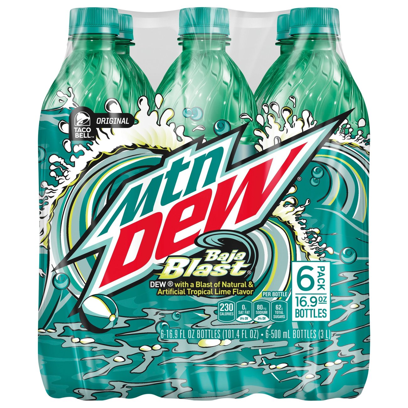 Mountain Dew Baja Blast Soda 16.9 oz Bottles - Shop Soda at H-E-B