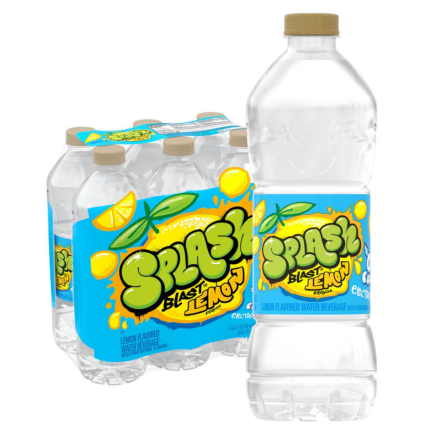 Splash Blast Lemon Flavored Water 16.9 oz Bottles; image 1 of 6