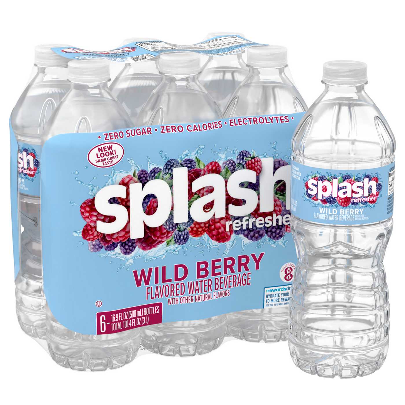 SPLASH Wild Berry Flavor Water Beverage 16.9 oz Bottles; image 1 of 8