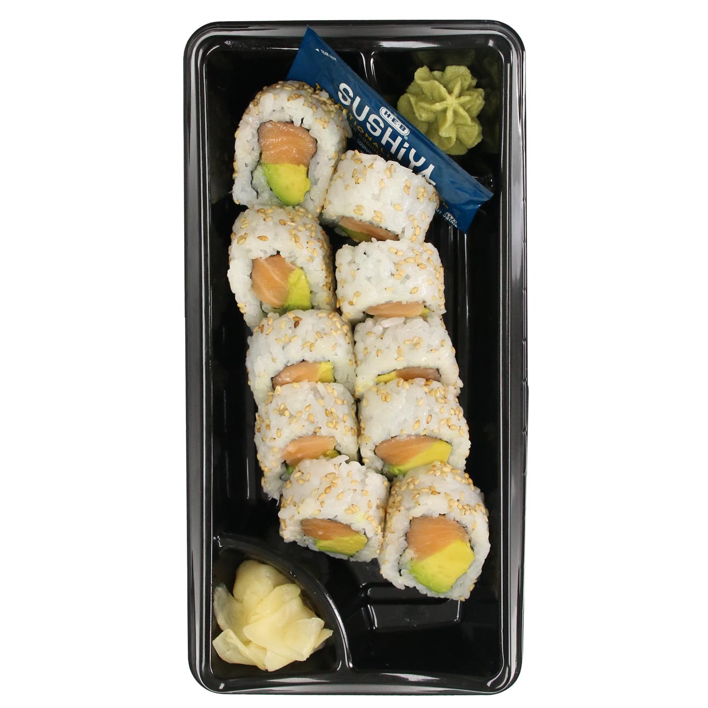 H-E-B Sushiya Salmon Avocado Sushi Roll – Kosher; image 1 of 4