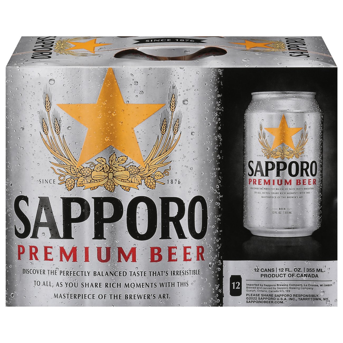 Sapporo Premium Beer 12 pk Cans, 12 oz