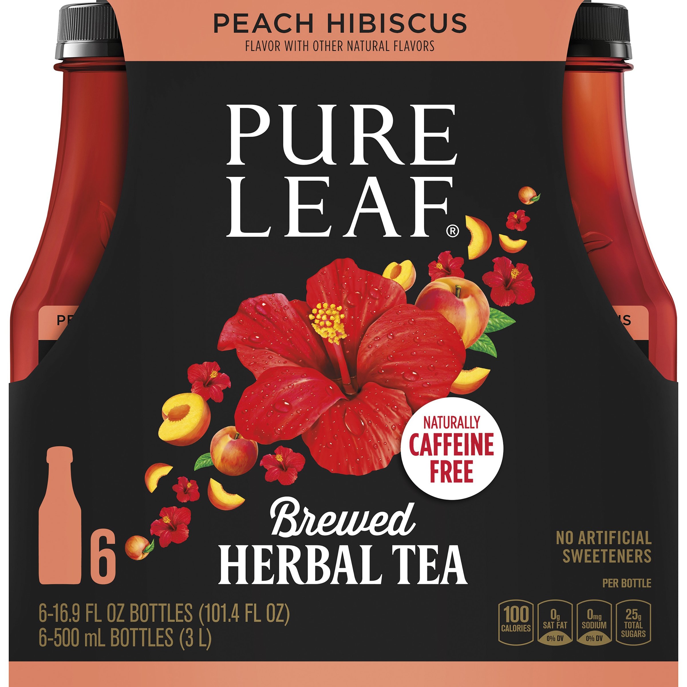 Pure Leaf Peach Hibiscus Herbal Tea 16.9 oz Bottles Shop Tea at HEB