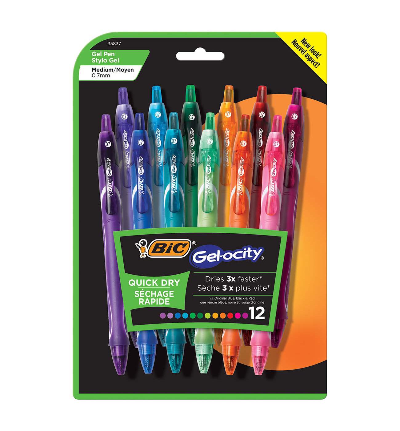 BIC Gel-ocity Quick Dry 0.7mm Gel Pens - Assorted Ink - Shop Pens at H-E-B