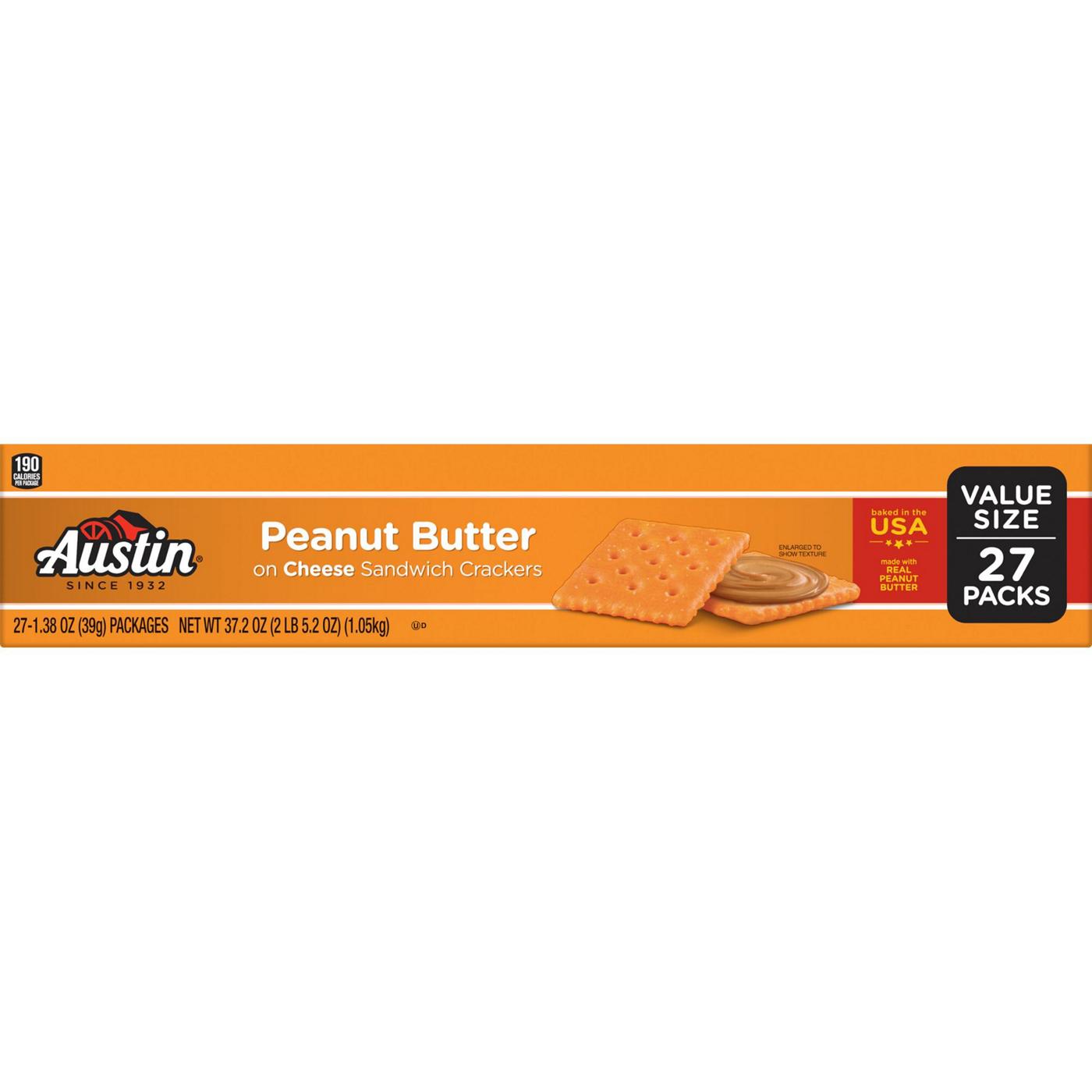Austin Peanut Butter on Cheese Sandwich Crackers, 37.2 oz Shop Crackers & breadsticks at HEB