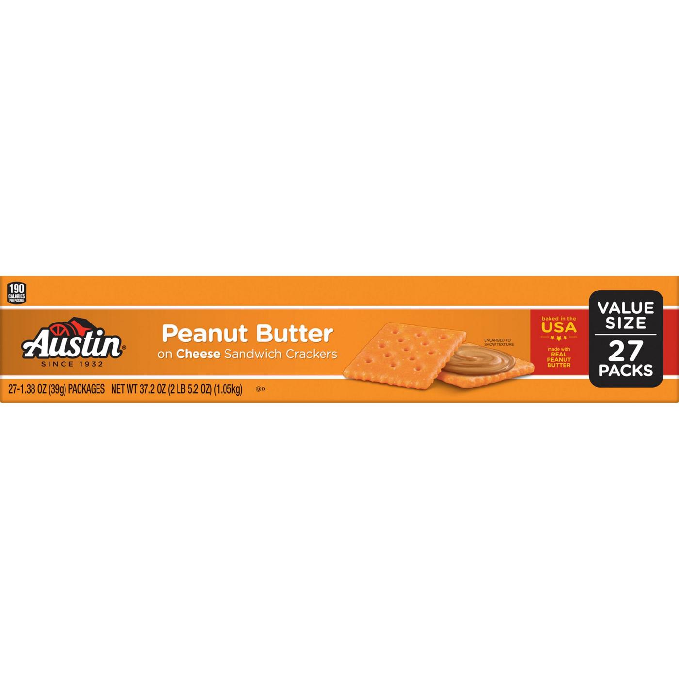 Austin Peanut Butter on Cheese Sandwich Crackers, 37.2 oz; image 1 of 5