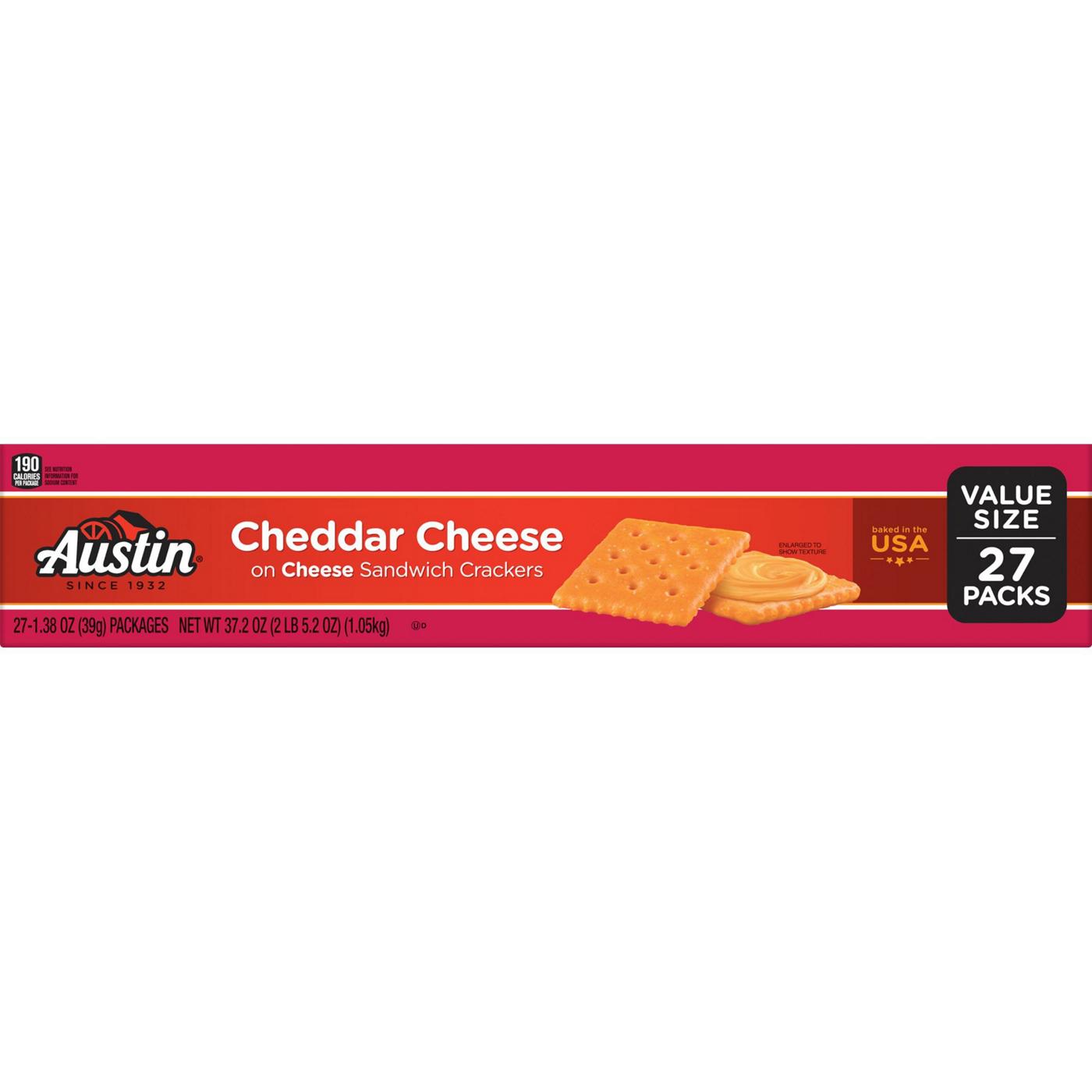 Austin Cheddar Cheese on Cheese Sandwich Crackers, 37.2 oz Shop