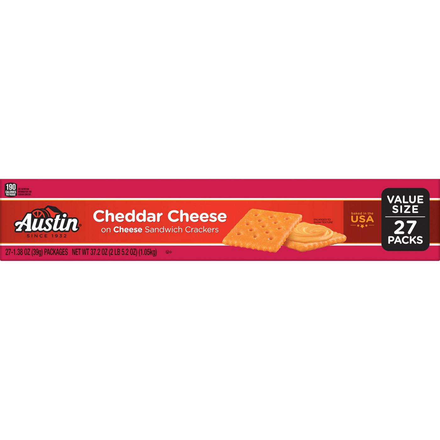 Austin Cheddar Cheese on Cheese Sandwich Crackers, 37.2 oz; image 2 of 5