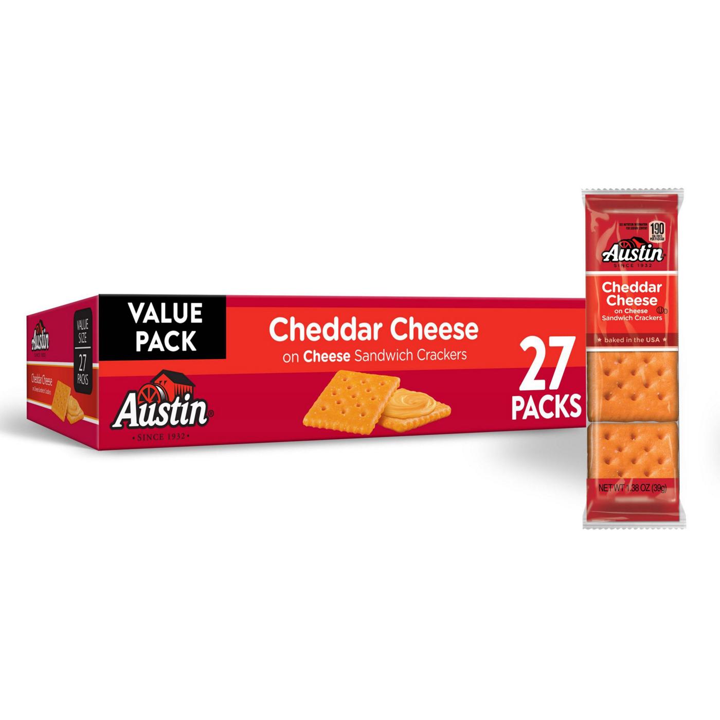 Austin Cheddar Cheese on Cheese Sandwich Crackers, 37.2 oz; image 4 of 5