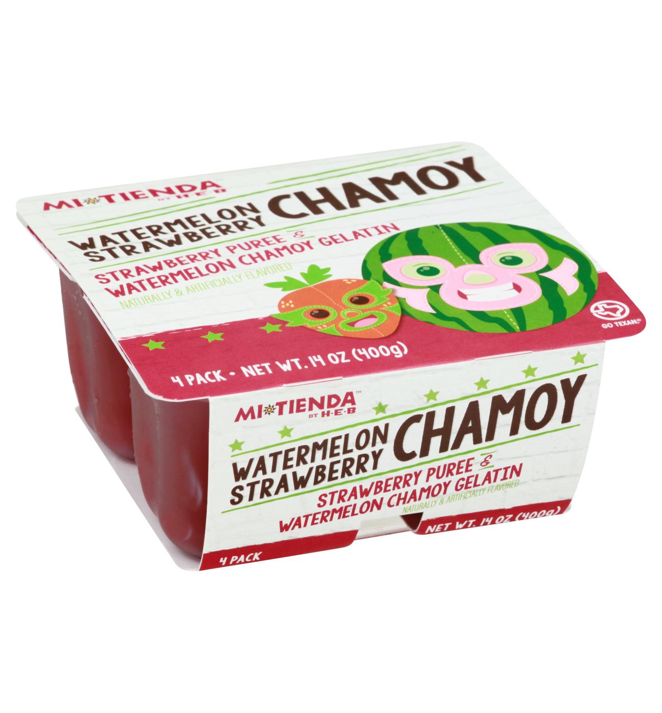 H-E-B Mi Tienda Gelatin Cups - Watermelon Strawberry Chamoy; image 1 of 2