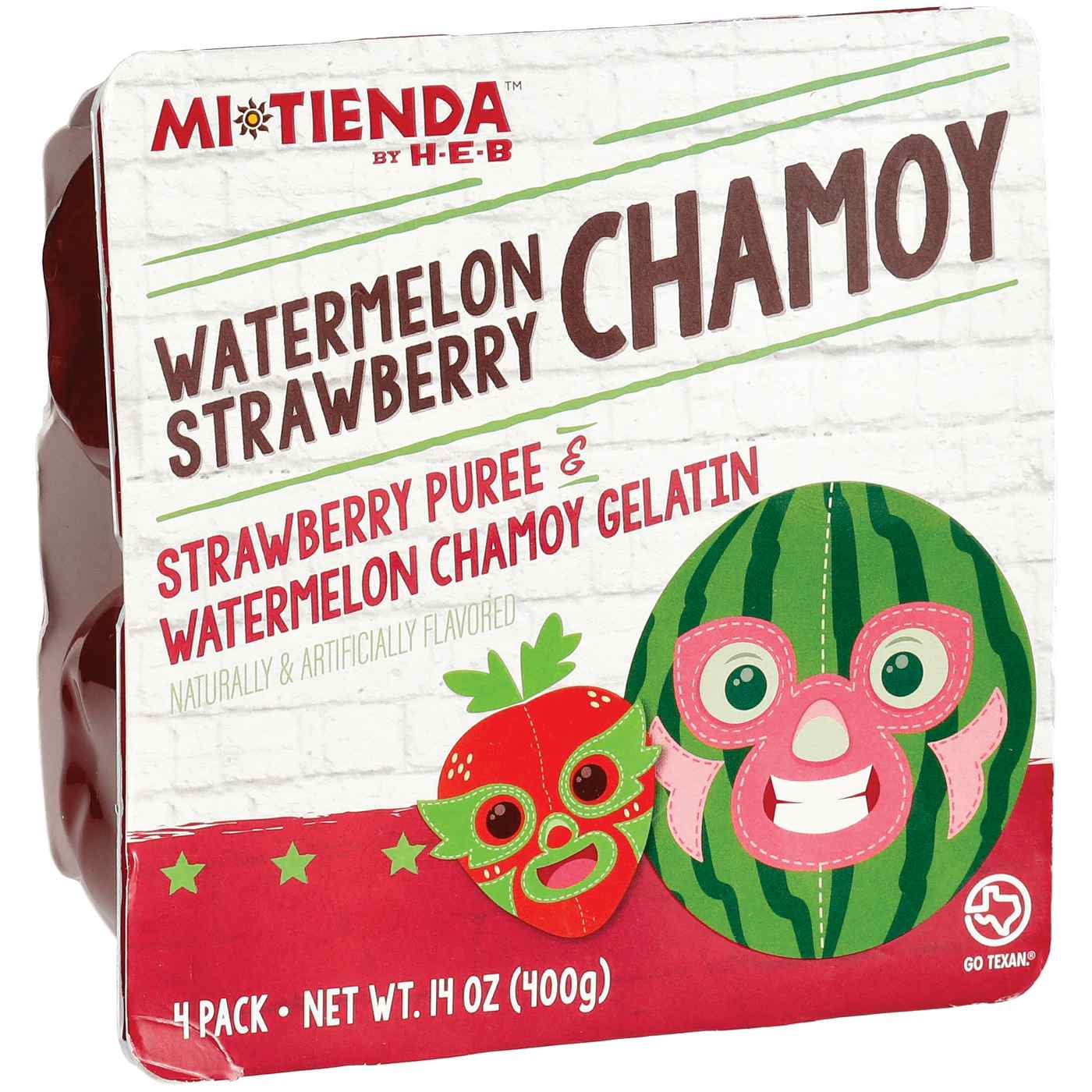 H-E-B Mi Tienda Gelatin Cups - Watermelon Strawberry Chamoy; image 2 of 2