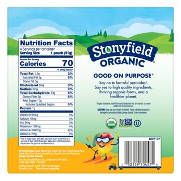 Stonyfield Organic Dairy Free Smoothie Pouches - Tropical Twist