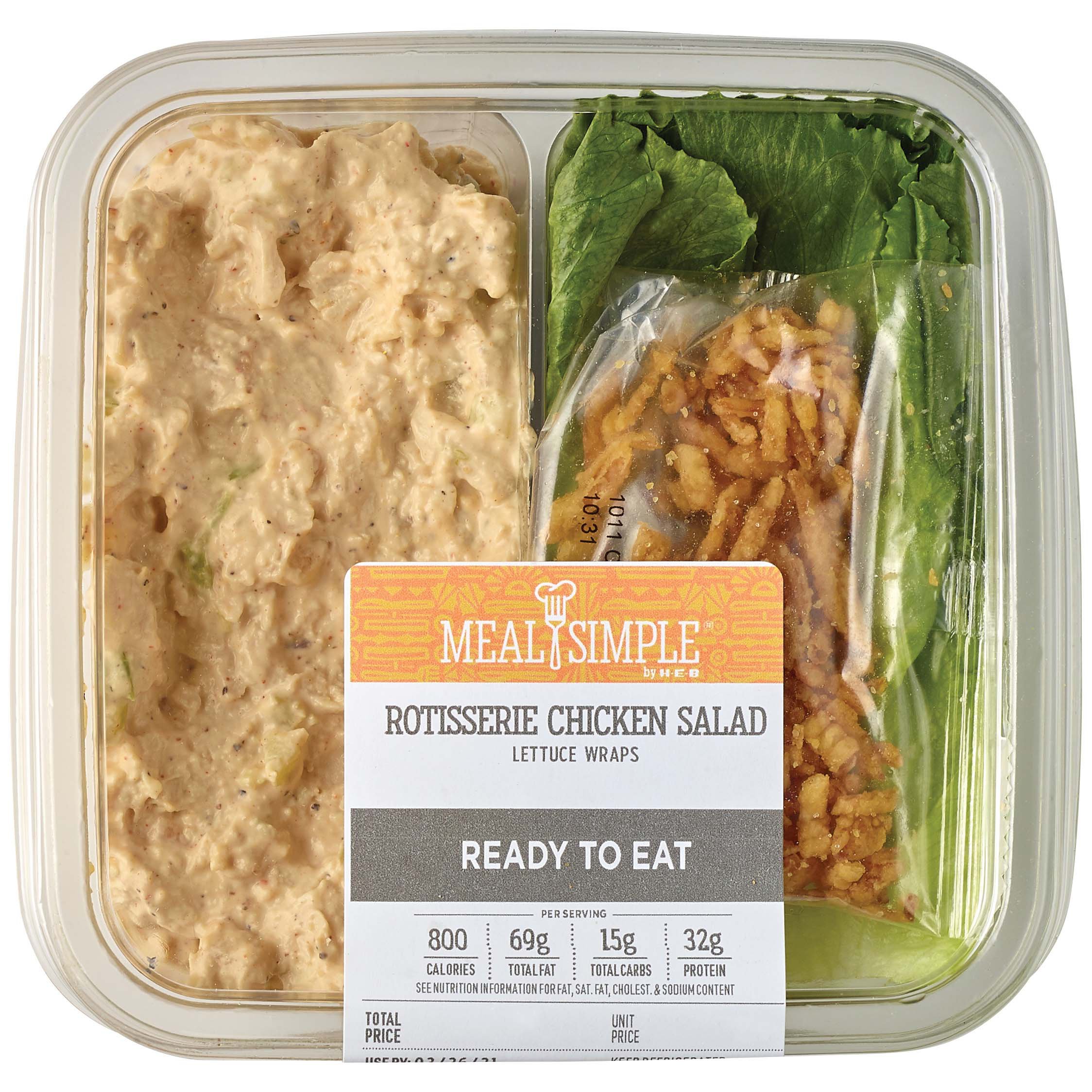 Meal Simple By H-E-B Rotisserie Chicken Salad Lettuce Wraps - Shop ...