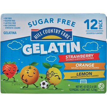 Hill Country Fare Sugar Free Assorted Flavor Gelatin Variety Pack, 12 ct