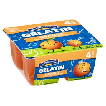 Hill Country Fare Orange Gelatin Cups, 4 ct