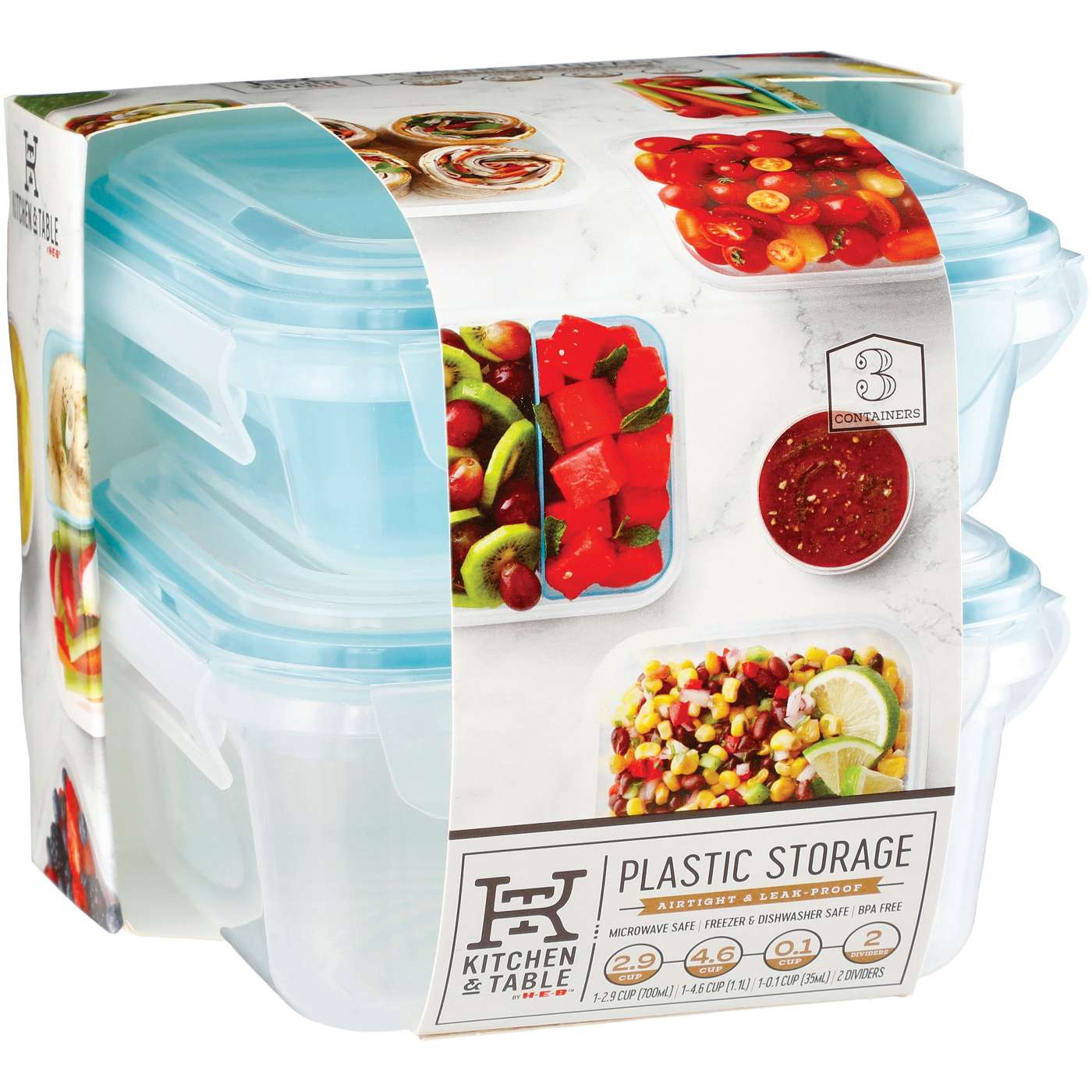 Kitchen & Table by H-E-B Airtight & Leakproof Plastic Food Storage Set -  Shop Containers at H-E-B