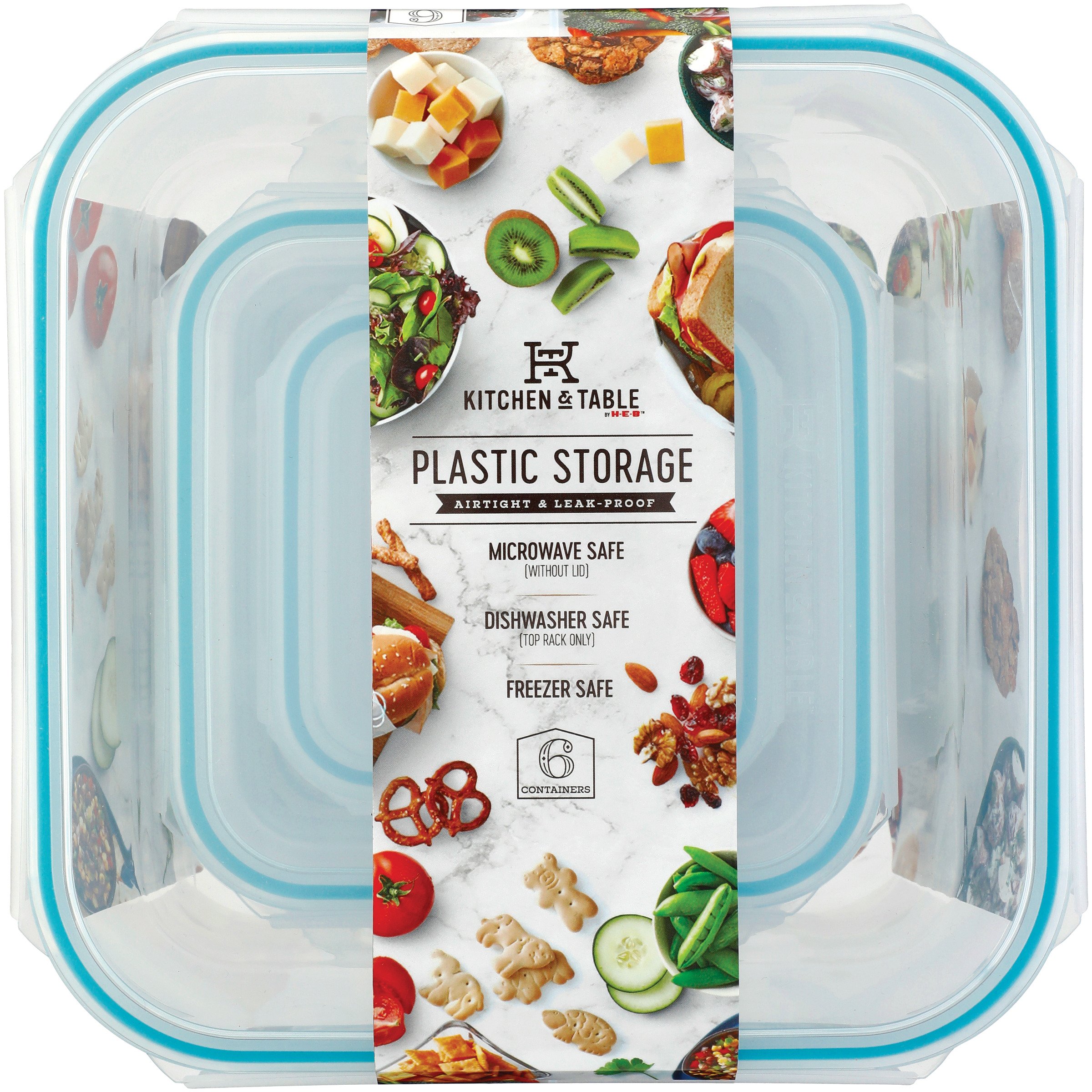 Kitchen & Table by HEB Airtight & LeakProof Square Plastic Food