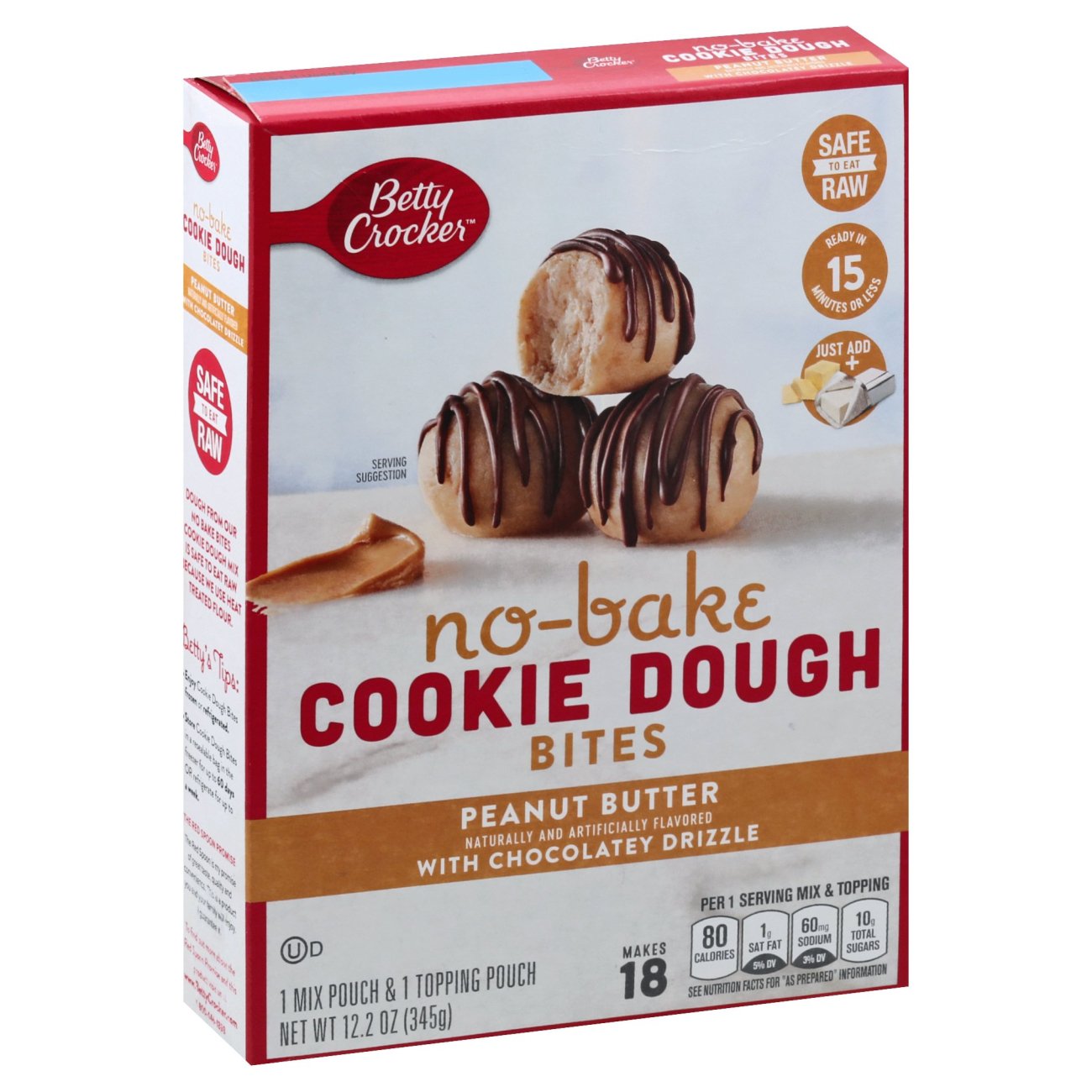 Betty Crocker No Bake Bites Cookie Dough Peanut Butter - Shop Baking ...