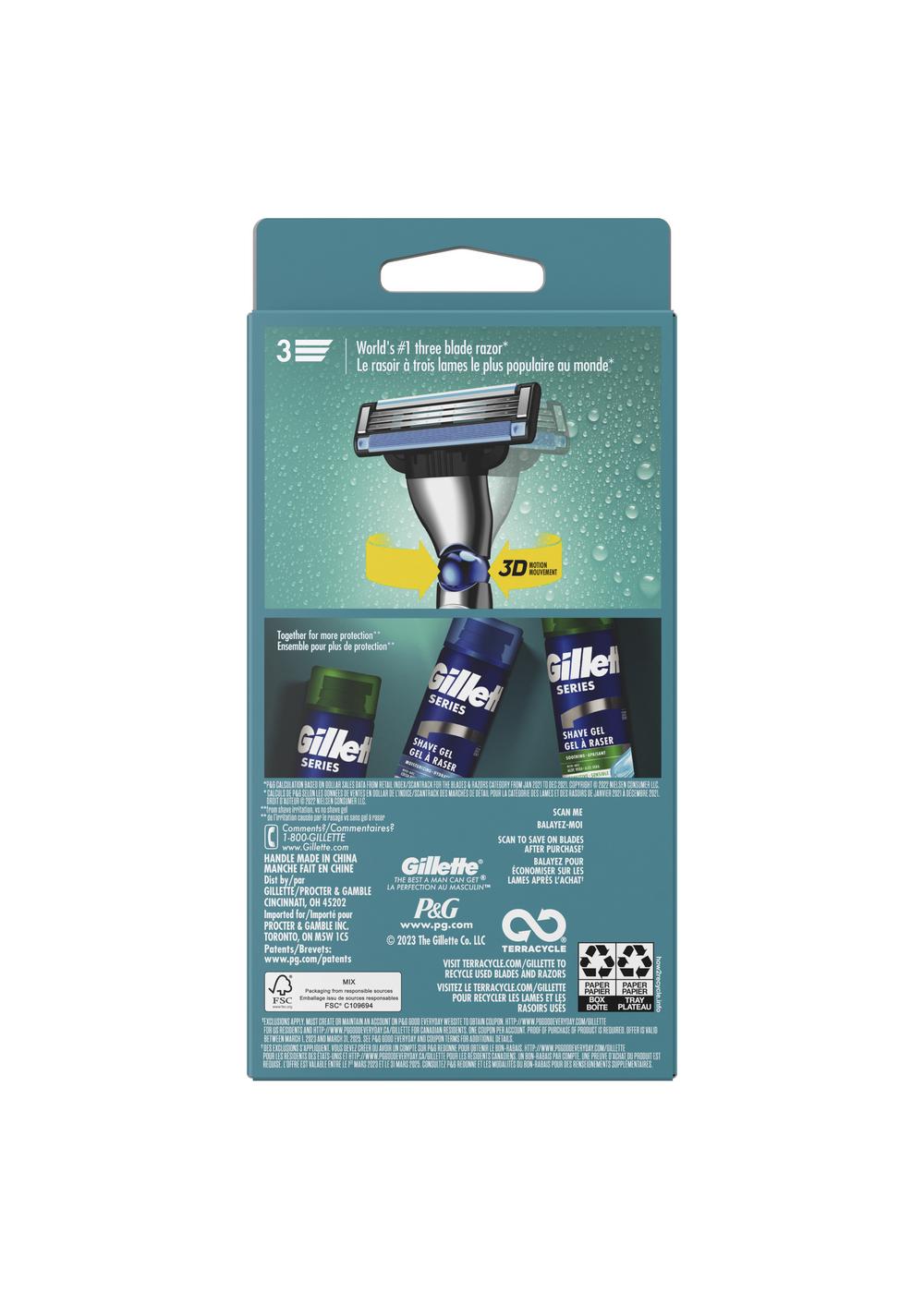 Gillette Mach3 3D Razor + 2 Blade Refills; image 4 of 11