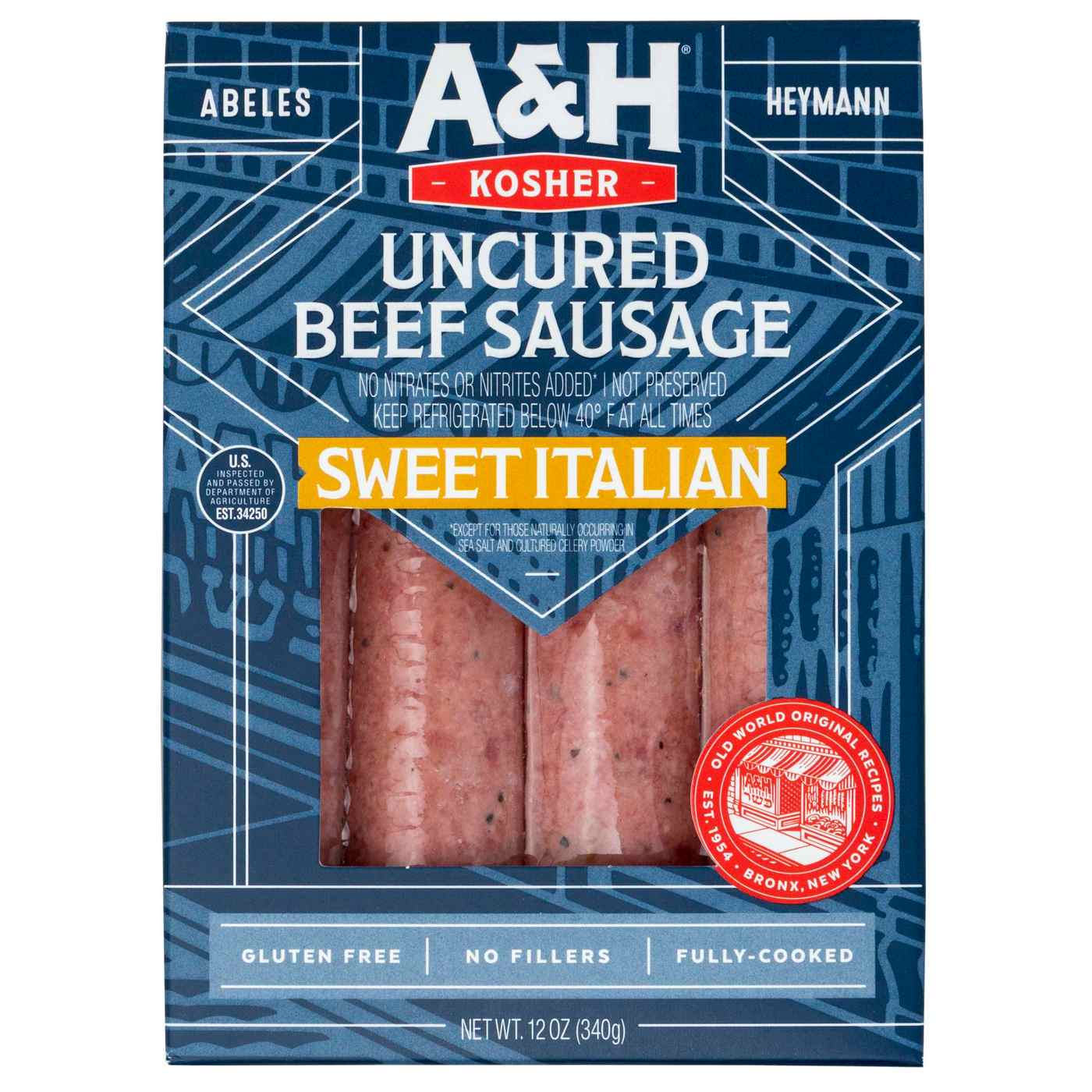 Abeles & Heymann Sweet Italian Uncured Beef Sausage; image 1 of 2