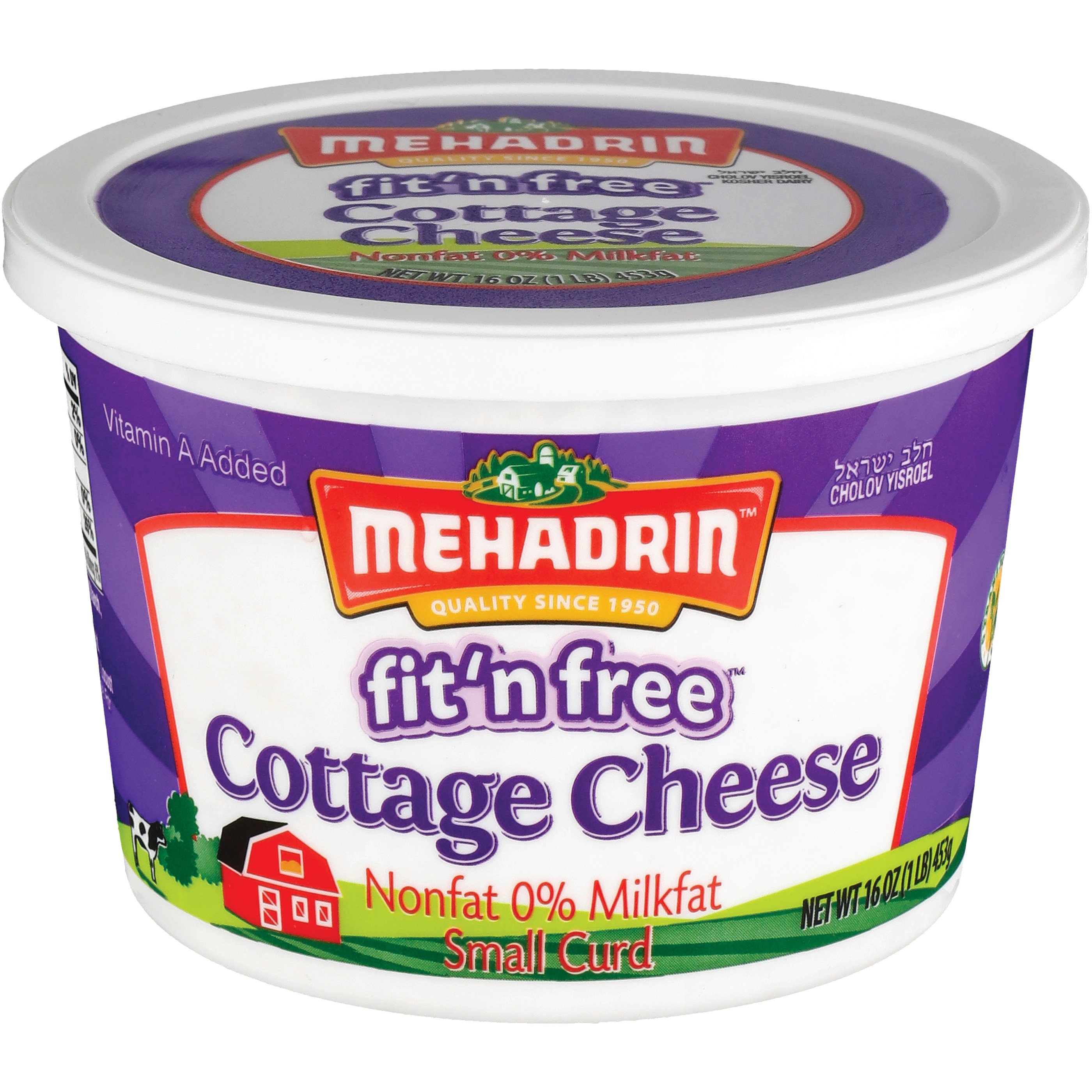 Mehadrin Fit ’n Free Small Curd Nonfat Cottage Cheese, Kosher Shop