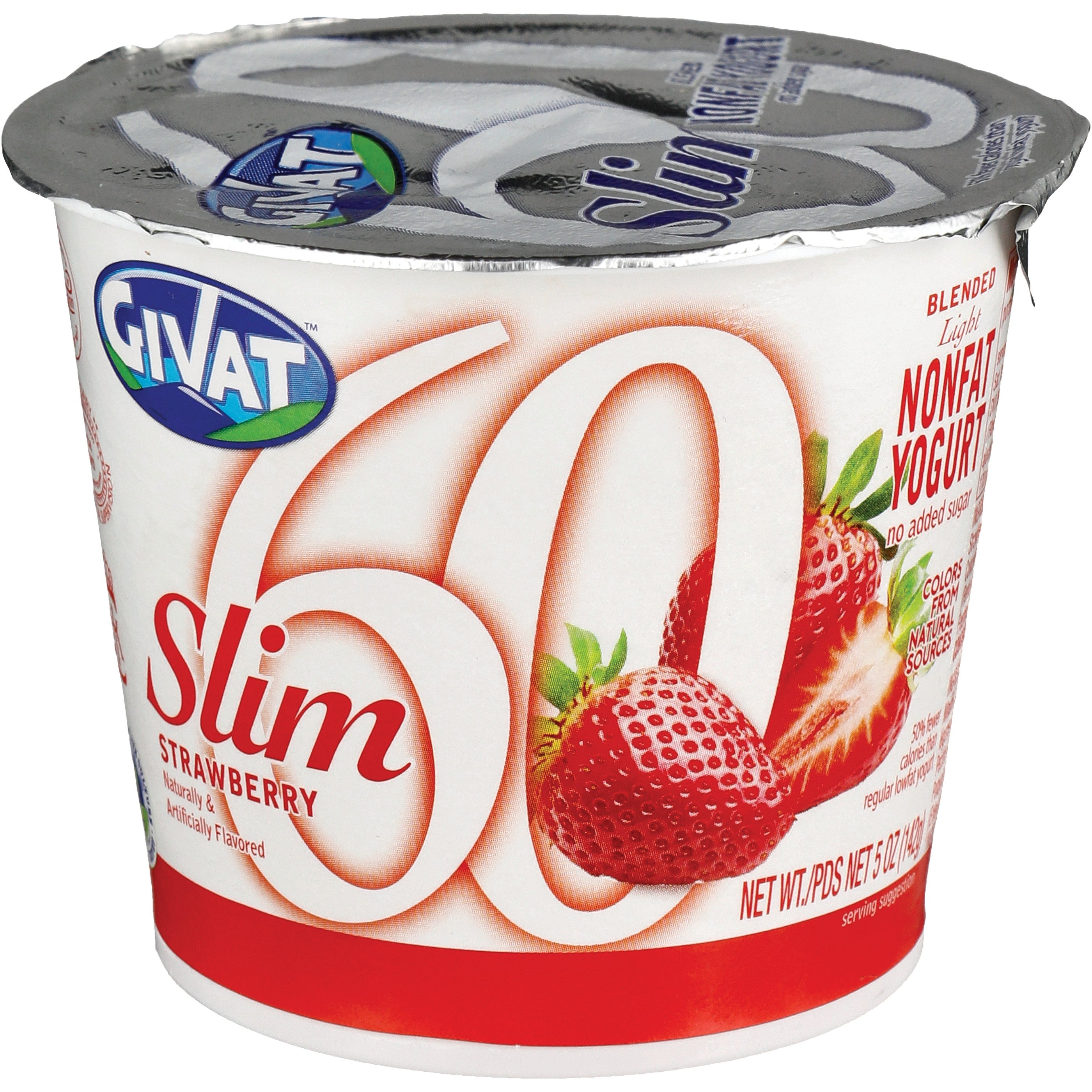 Givat Slim 60 Light Nonfat Blended Strawberry Yogurt, Kosher Shop