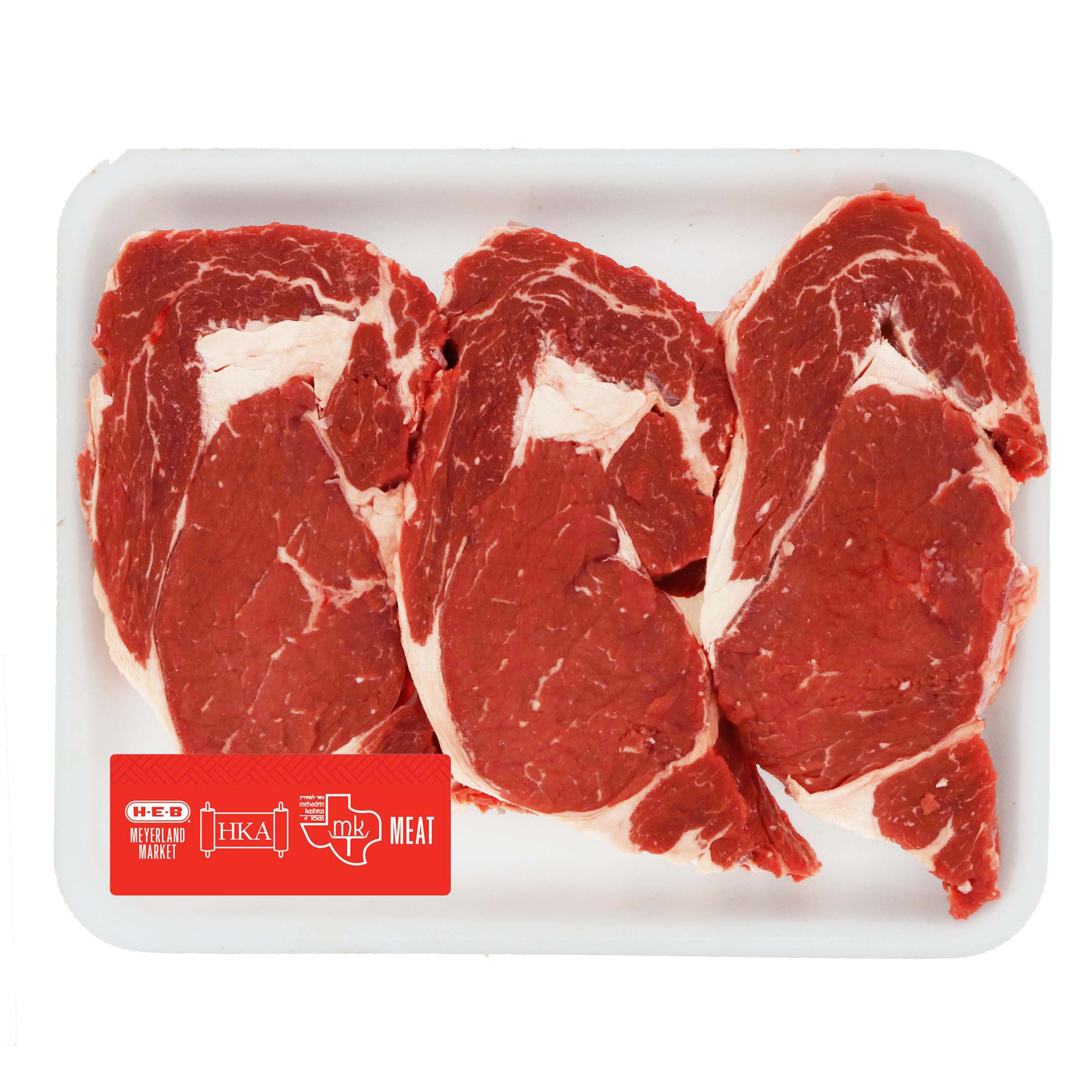 HEB Kosher Beef Ribeye Steak Boneless, Value Pack Shop Meat at HEB