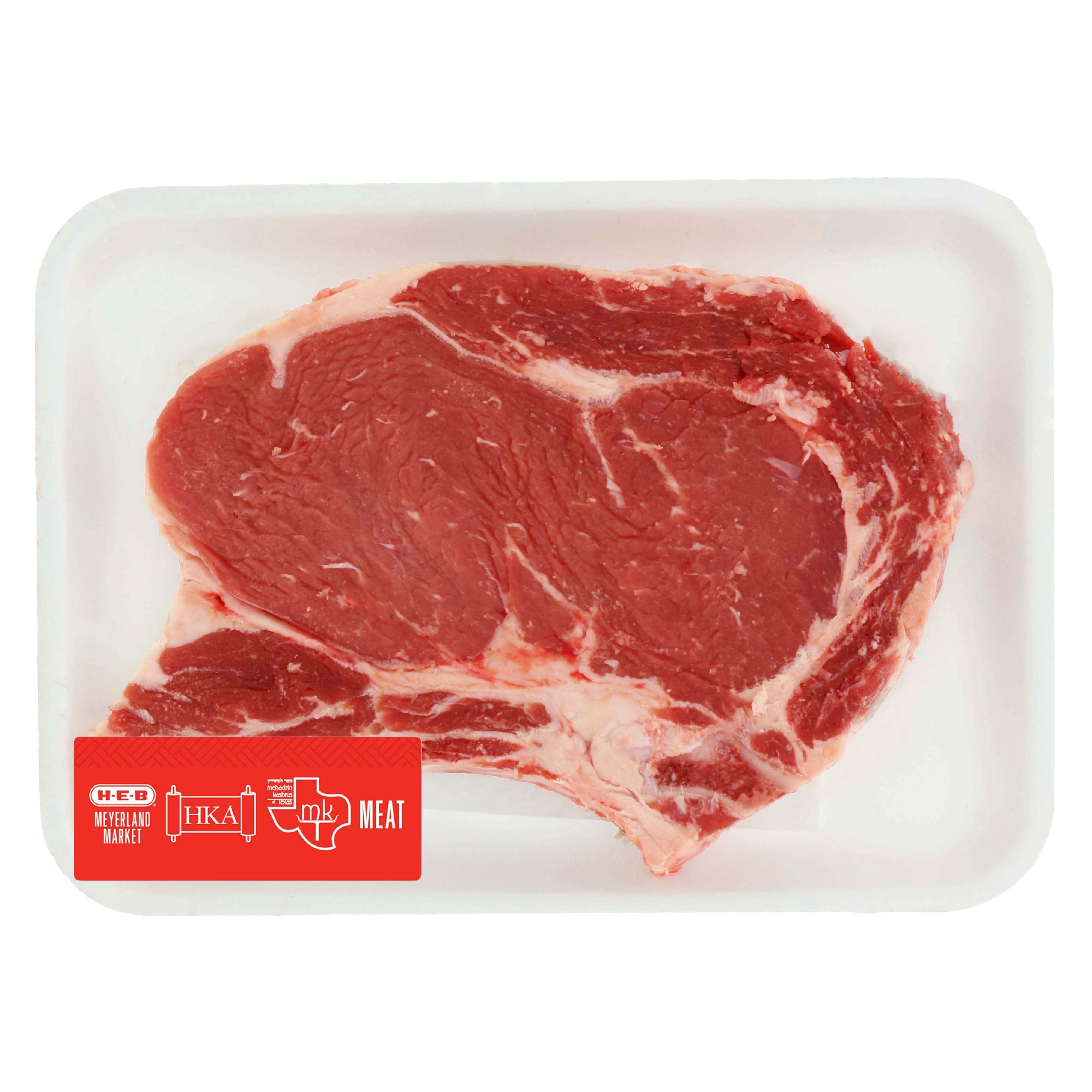 HEB Kosher Beef Ribeye Steak Bonein Shop Beef at HEB