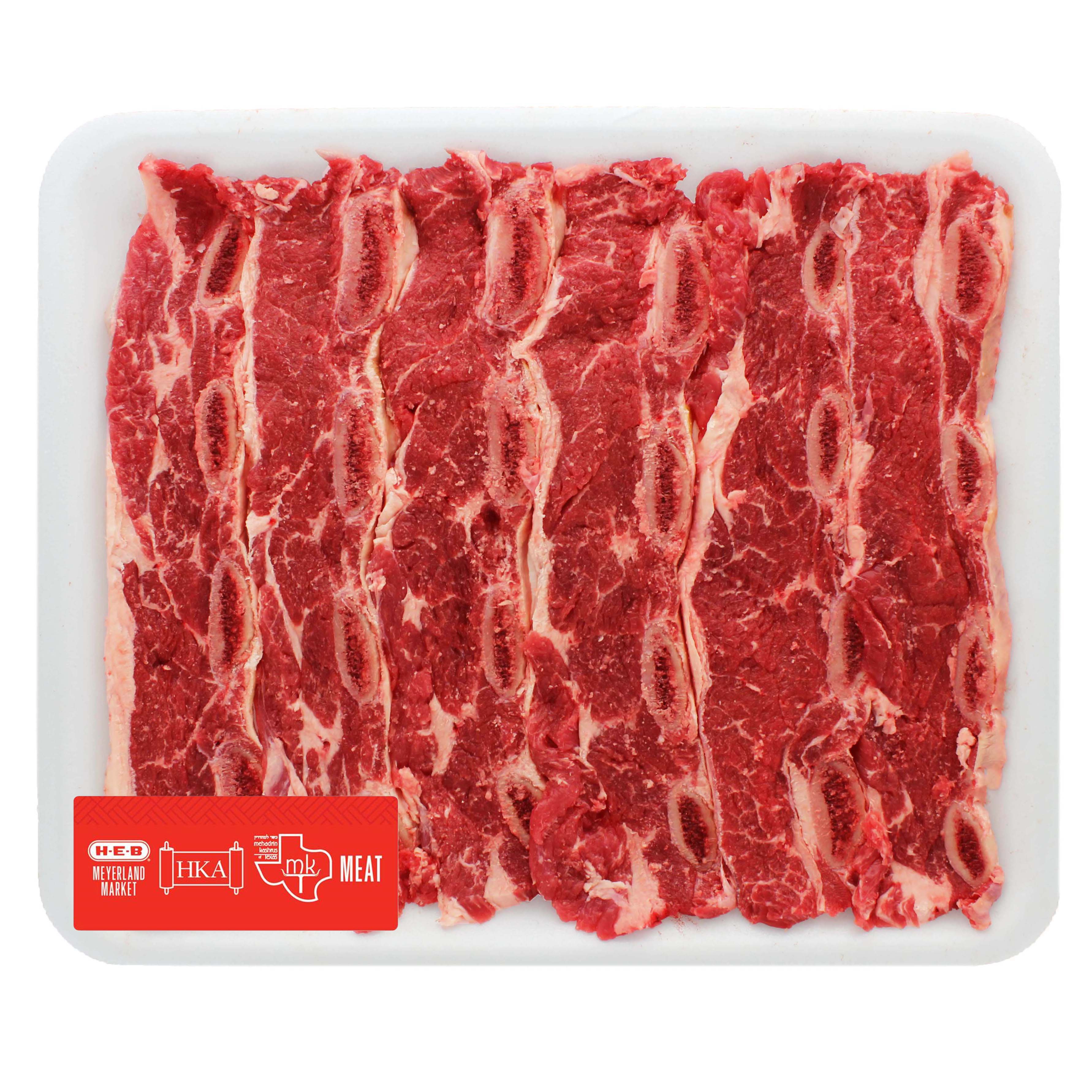 HEB Kosher Beef Chuck Flanken Ribs Bonein, Value Pack Shop Beef at