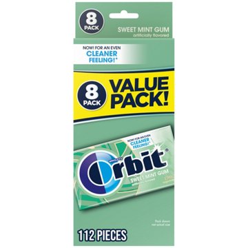 Orbit Sweet Mint Sugar Free Chewing Gum - Value Pack, 8 pk, 112 pc
