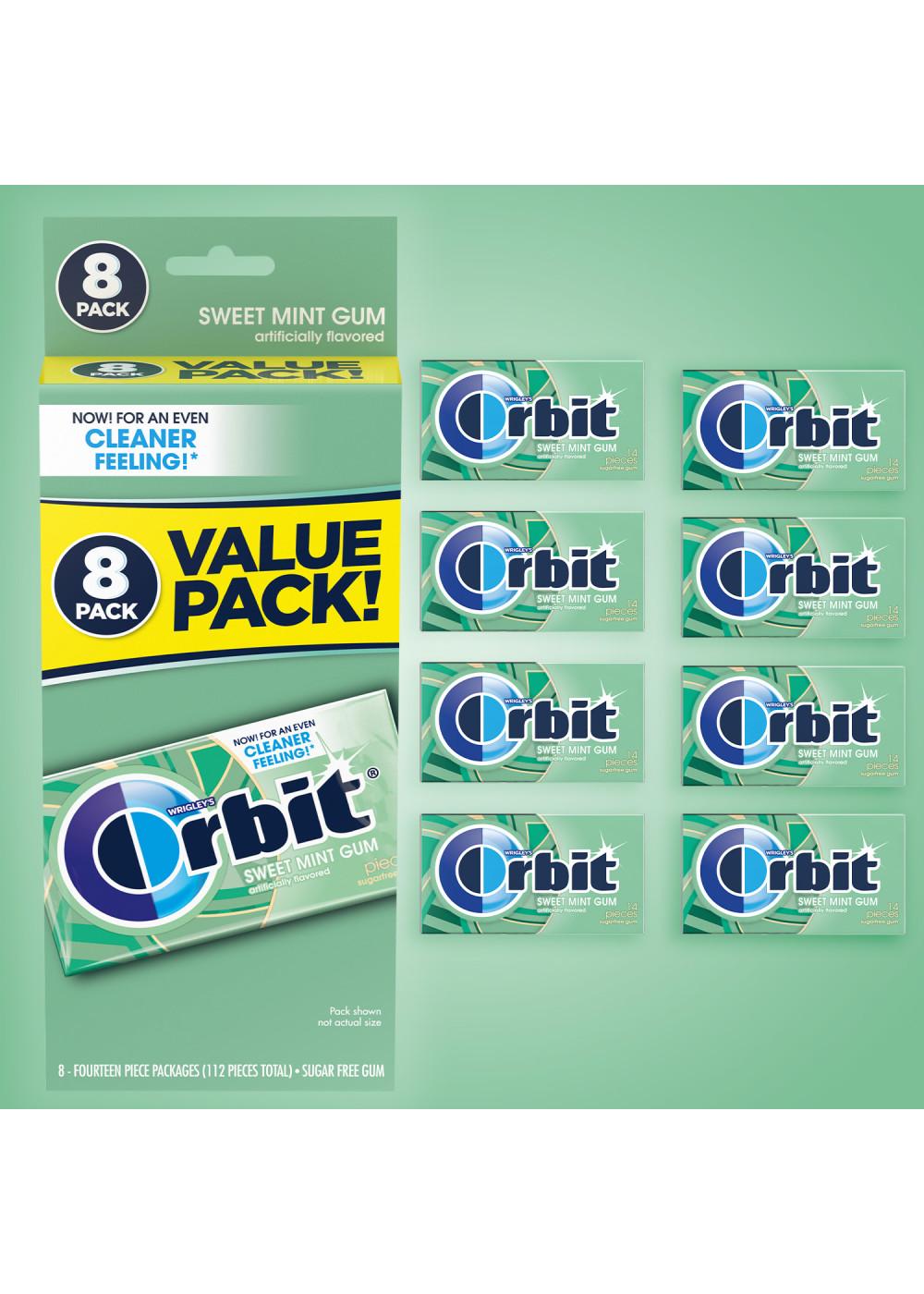 Orbit Sugar Free Chewing Gum Value Pack - Sweet Mint, 8 Pk; image 6 of 8