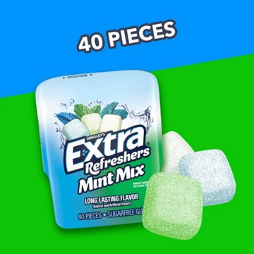 Extra Gum Refreshers Mint Mix Sugar Free Chewing Gum, 40 pc