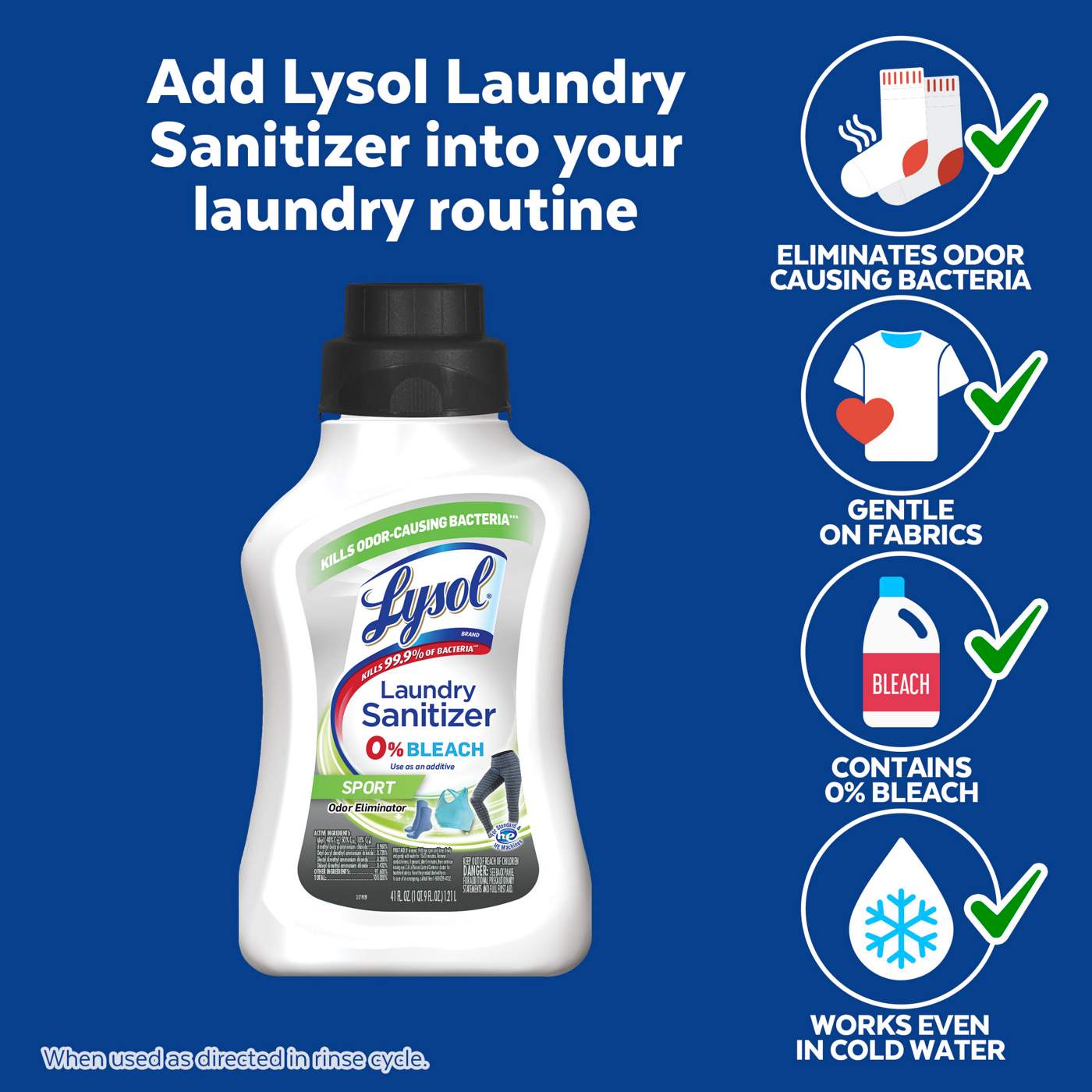 Lysol Sport Odor Eliminator Laundry Sanitizer; image 4 of 6