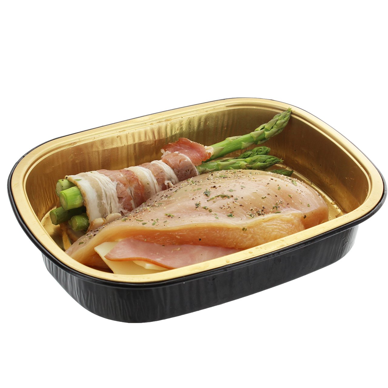 Meal Simple by H-E-B Chicken Cordon Bleu & Bacon-Wrapped Asparagus, Avg. 0.7 lb