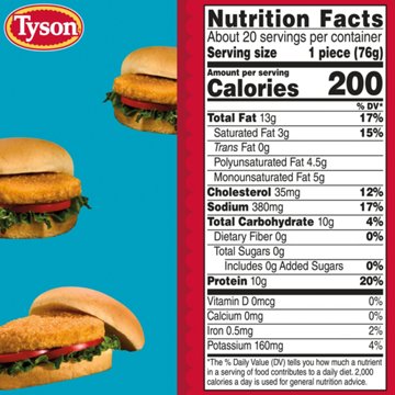 Tyson Fully Cooked & Breaded Chicken Patties, 3.37 lb