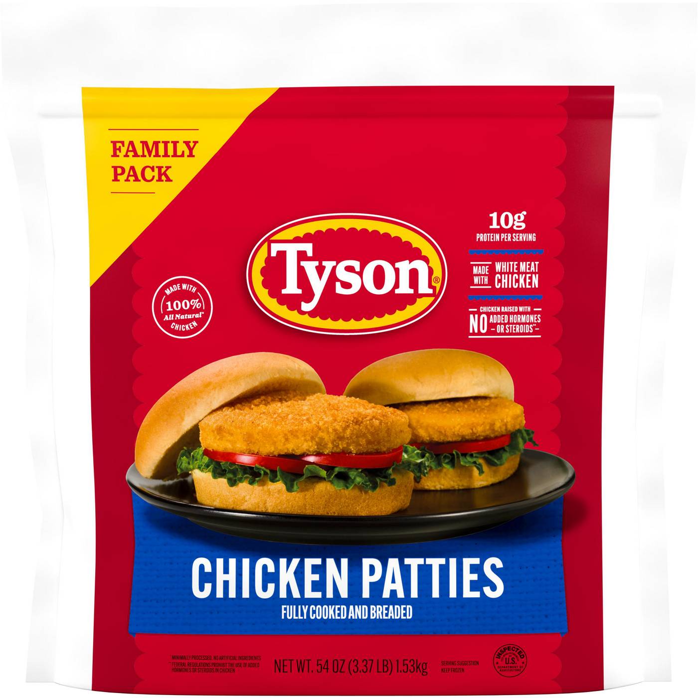 Tyson Fully Cooked Chicken Patties, Family Pack; image 1 of 7