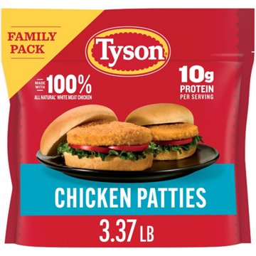 Tyson Fully Cooked & Breaded Chicken Patties, 3.37 lb