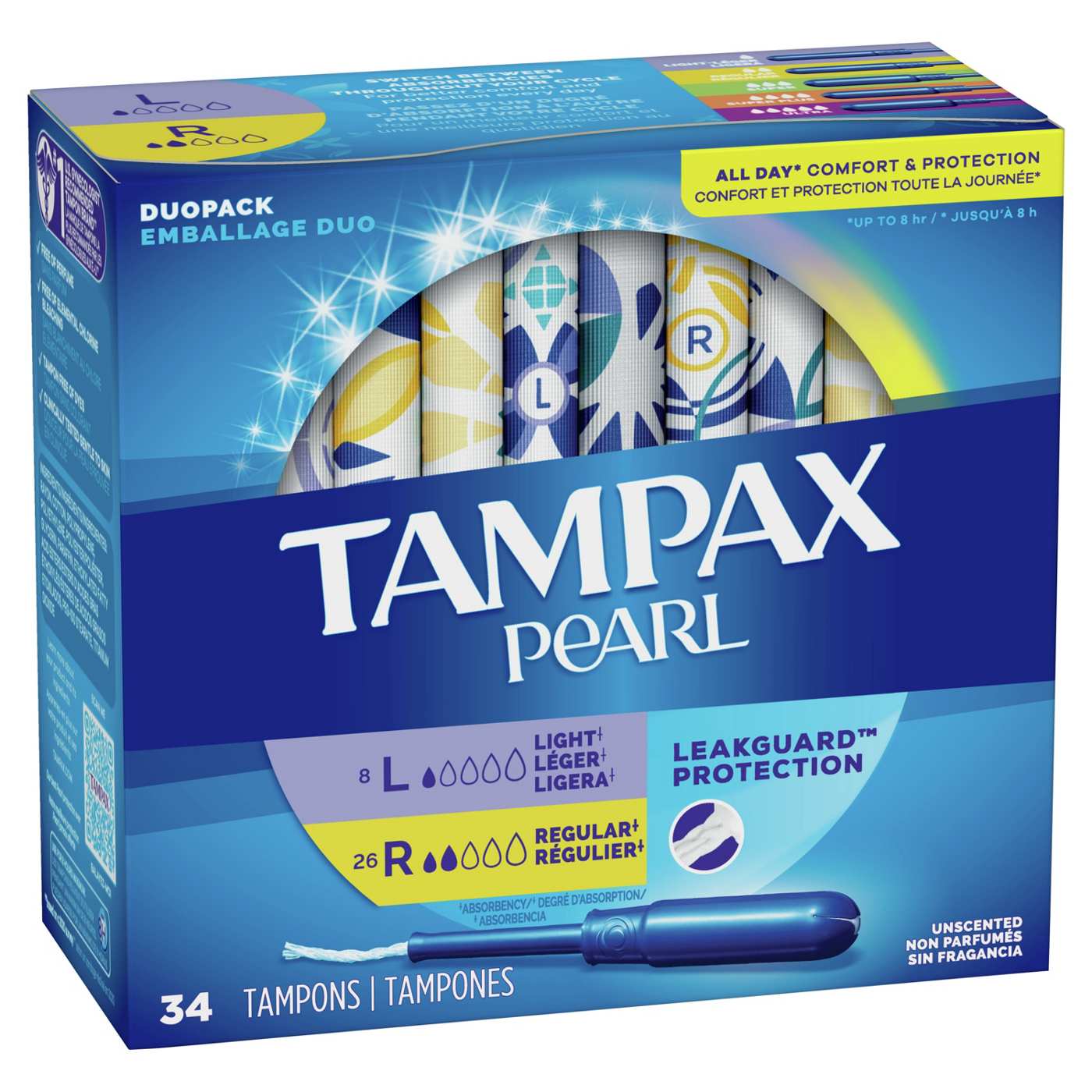 Tampax Pearl Tampons Duo Pack, Light/Regular Absorbency, Unscented; image 5 of 5