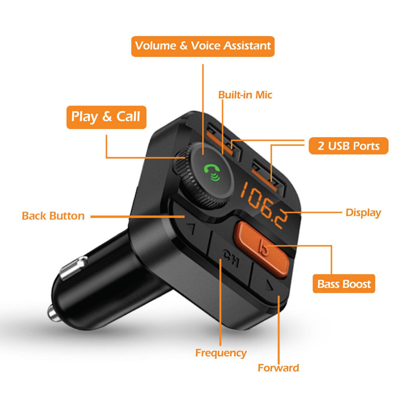 Armor All FM Transmitter Car Charger Voice Assistant; image 8 of 10