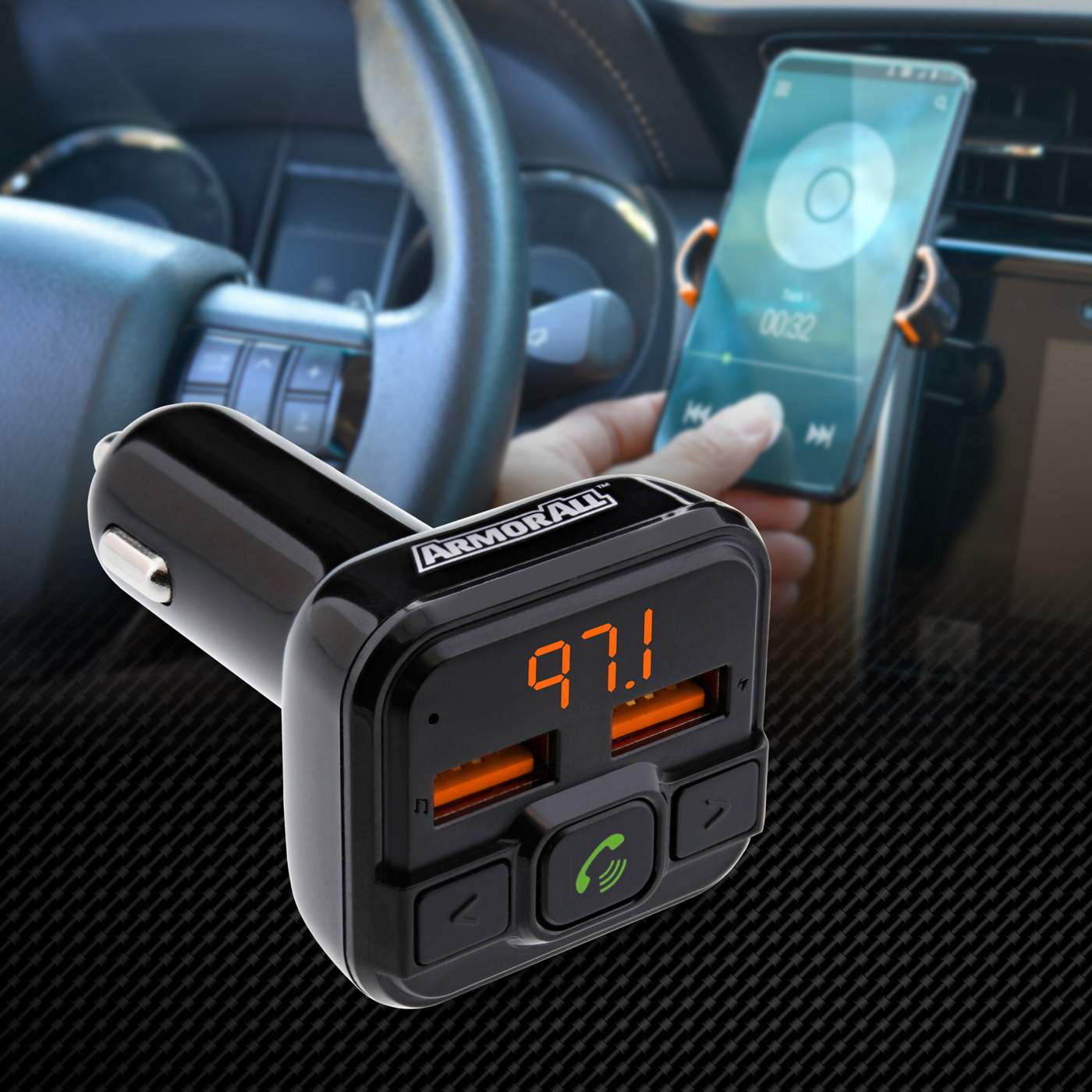 Armor All FM Transmitter Car Charger Voice Assistant; image 9 of 10