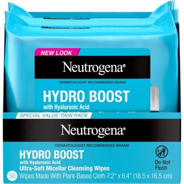 Neutrogena Hydro Boost Facial Cleansing Wipes - Twin Pack, 50 ct