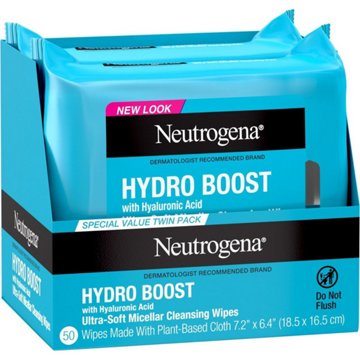 Neutrogena Hydro Boost Facial Cleansing Wipes - Twin Pack, 50 ct