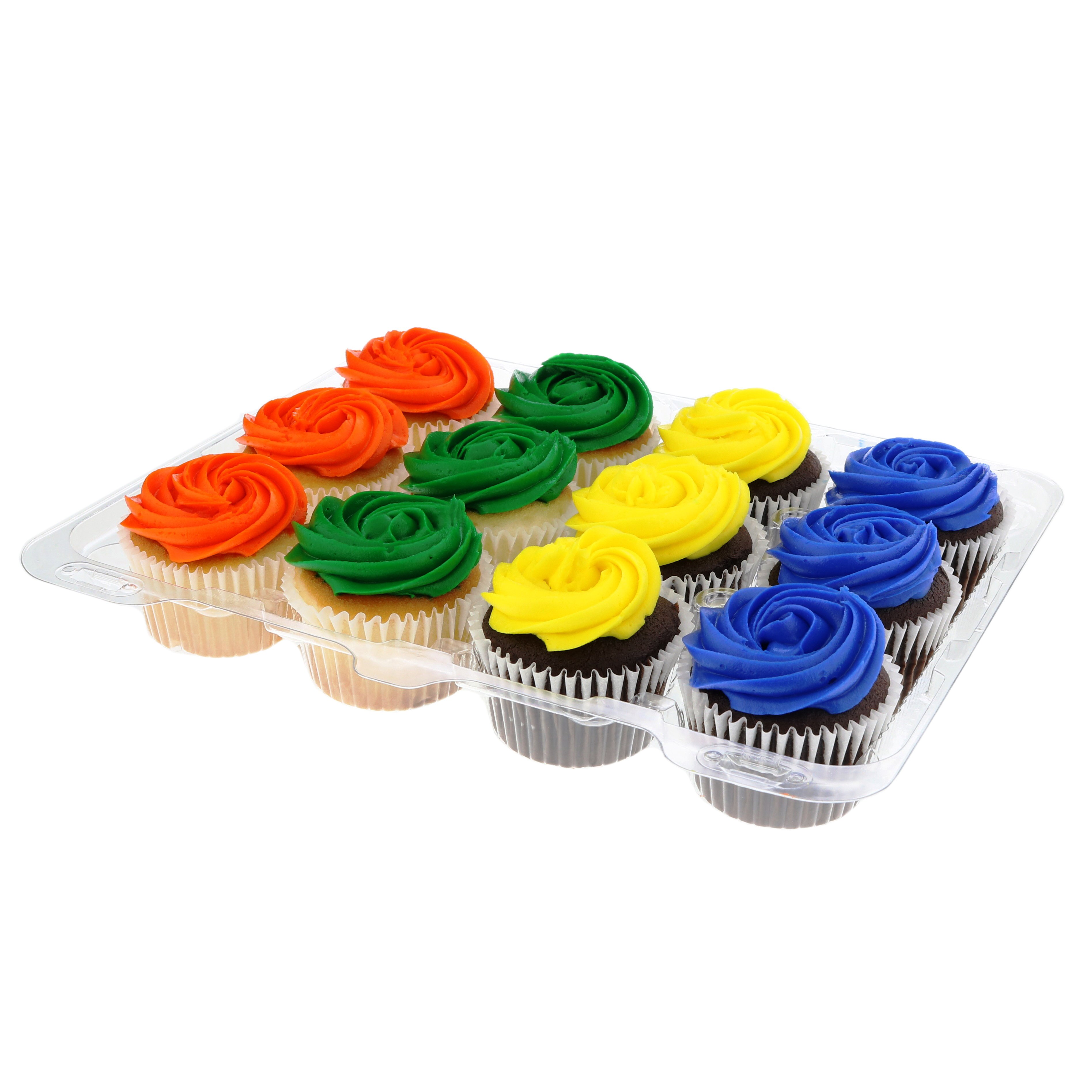 H E B Kosher 6 White 6 Chocolate Cupcakes With Buttercream Shop Cakes At H E B