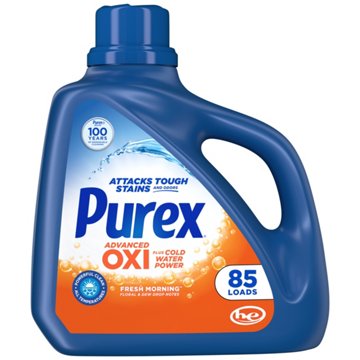 Purex Advanced OXI HE Liquid Laundry Detergent, 85 Loads - Fresh Morning