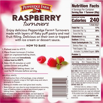Pepperidge Farm Raspberry Turnovers, 4 ct