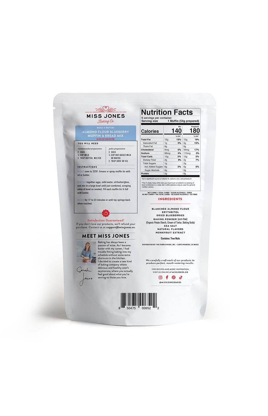 Miss Jones Almond Flour Blueberry Muffin Mix; image 2 of 2