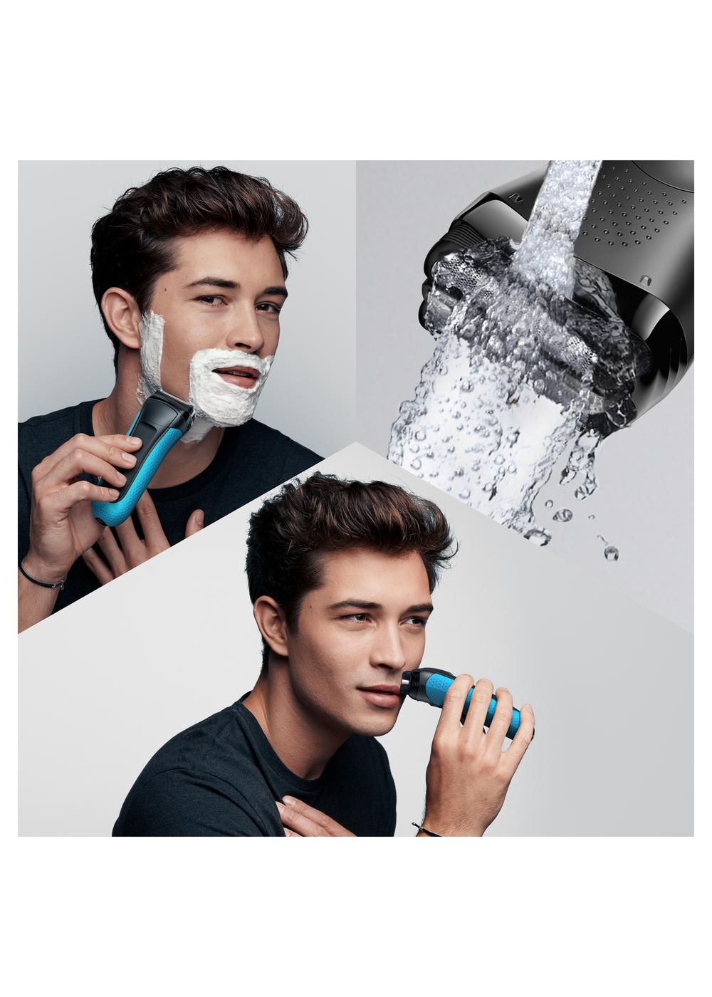 Braun Series 3 ProSkin 3040s Wet & Dry Shaver with Cord + Protective Cap + Brush; image 2 of 10