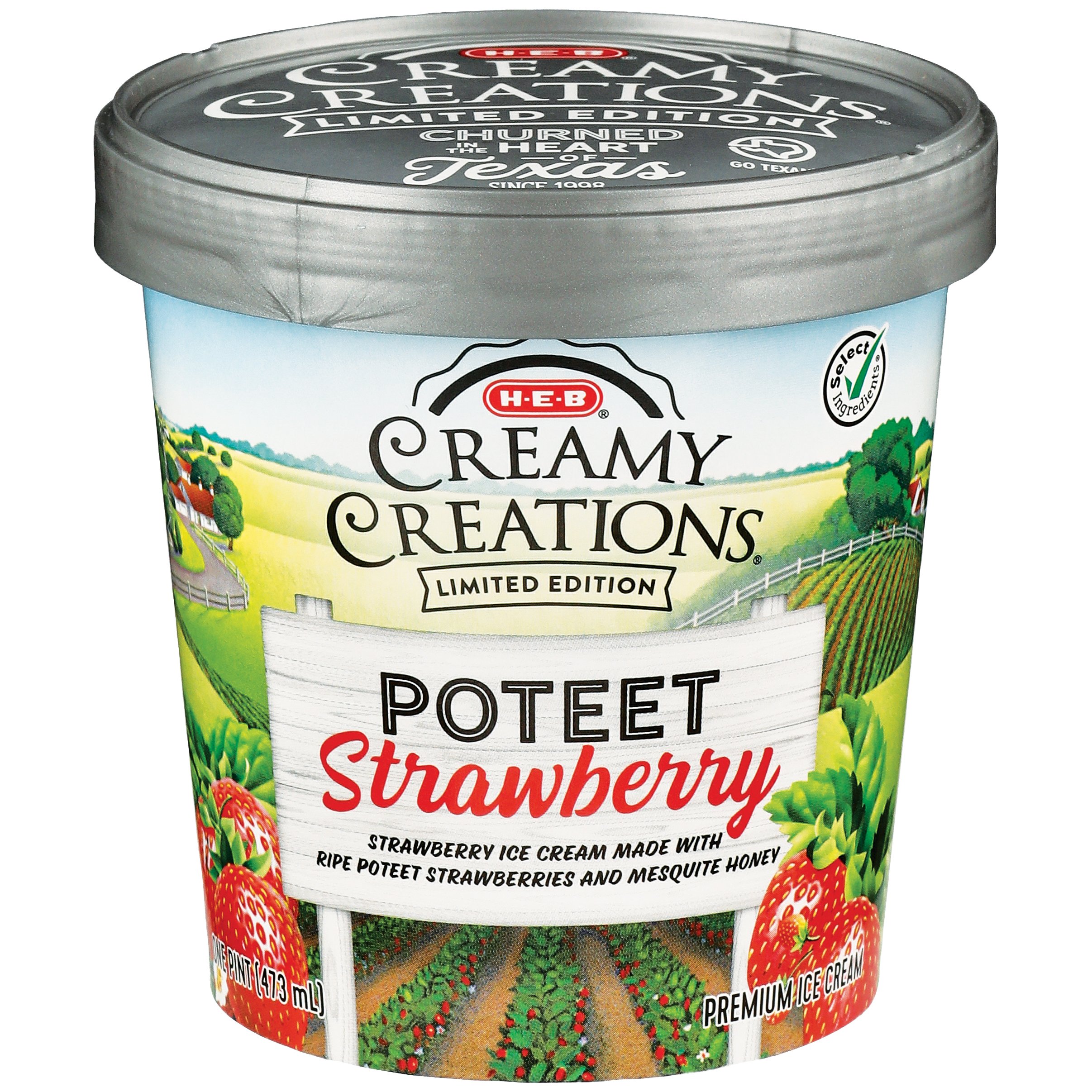 H-E-B Creamy Creations Poteet Strawberry Limited Edition Ice Cream ...